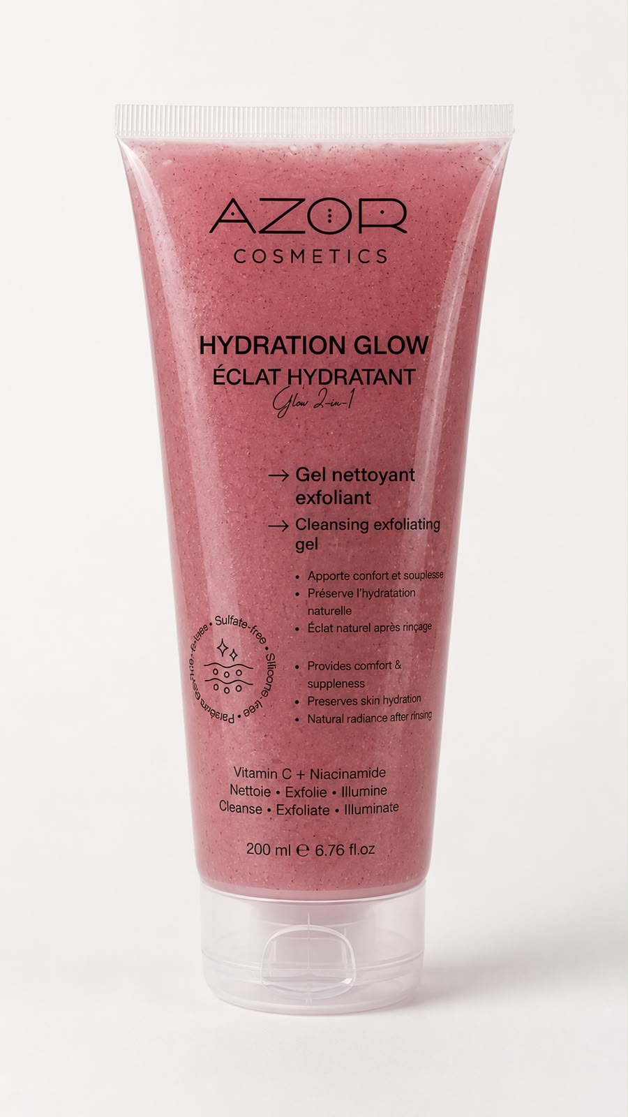 HYDRATION GLOW – Gel Nettoyant Exfoliant 2-en-1